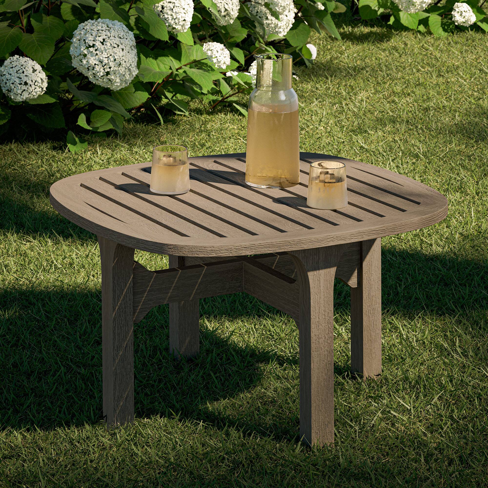 Alt View 7. Modway - Saratoga Square Outdoor Patio Teak Wood Side Table by Modway - Weathered Gray.