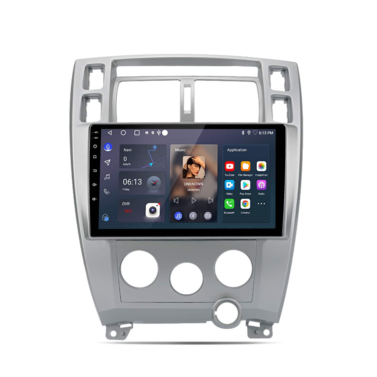 Junsun - For Hyundai Tucson 2006-2013 2+64GB Android 15 10" carplay Car Stereo Radio GPS Navi WIFI RDS DSP SWC FM Bluetooth - Silver