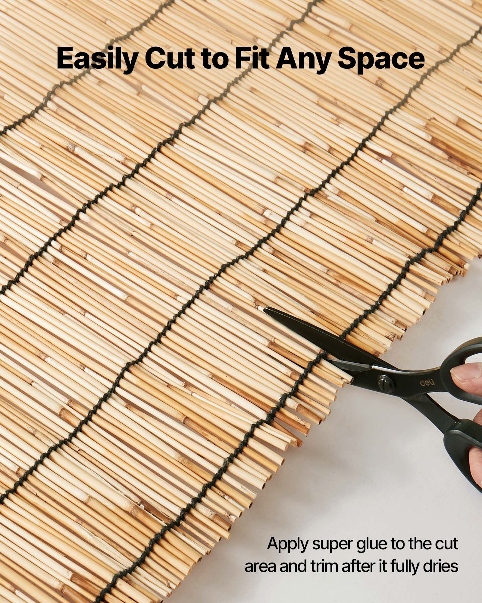 Easily Cut to Fit Any Space

Apply super glue to the cut area and trim after it fully dries