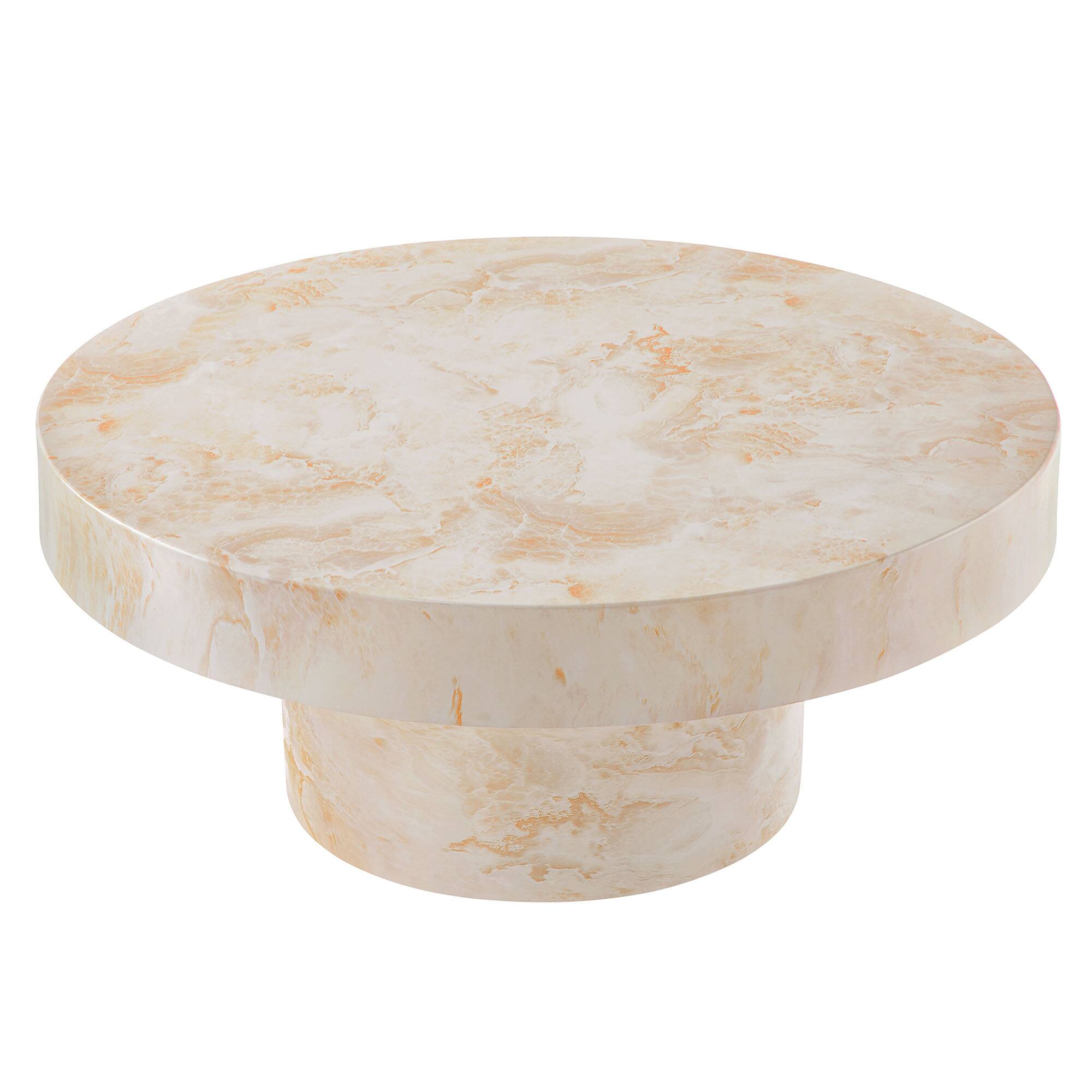 Alt View 5. Modway - Alora Indoor - Outdoor Patio Concrete Round Coffee Table by Modway - Honey Onyx.