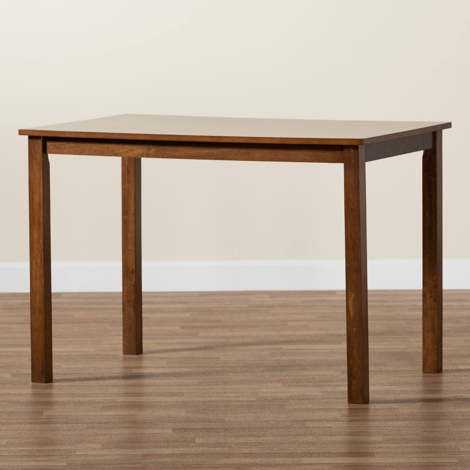 Alt View 4. Baxton Studio - Eveline Modern Finished Wood 43-Inch Dining Table - Walnut Brown.