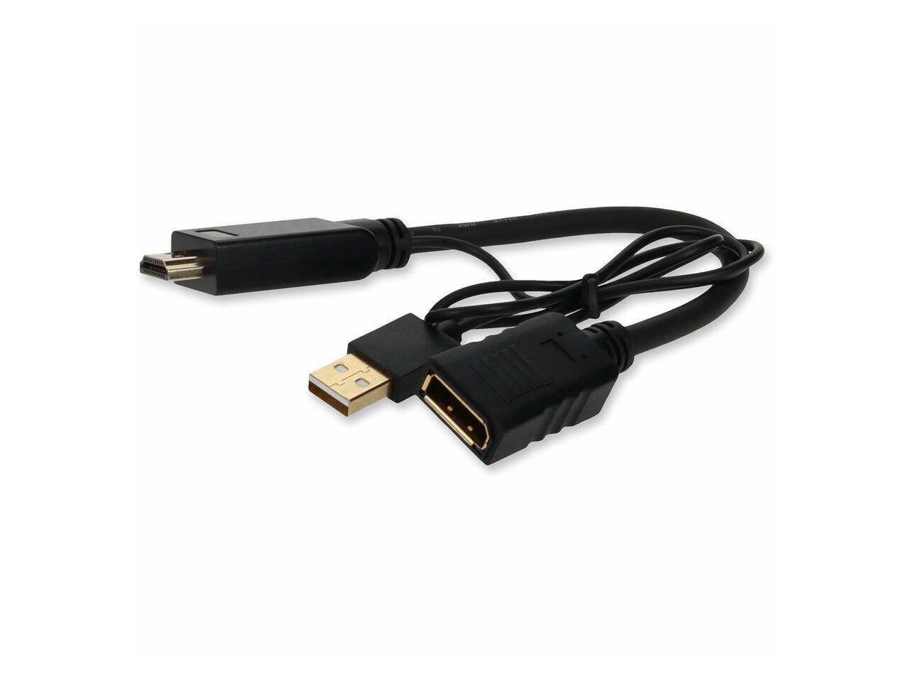 Alt View 1. AddOn - AddOn HDMI 1.3 Male to DisplayPort Female Black Active Adapter HDMI2DPUSB.