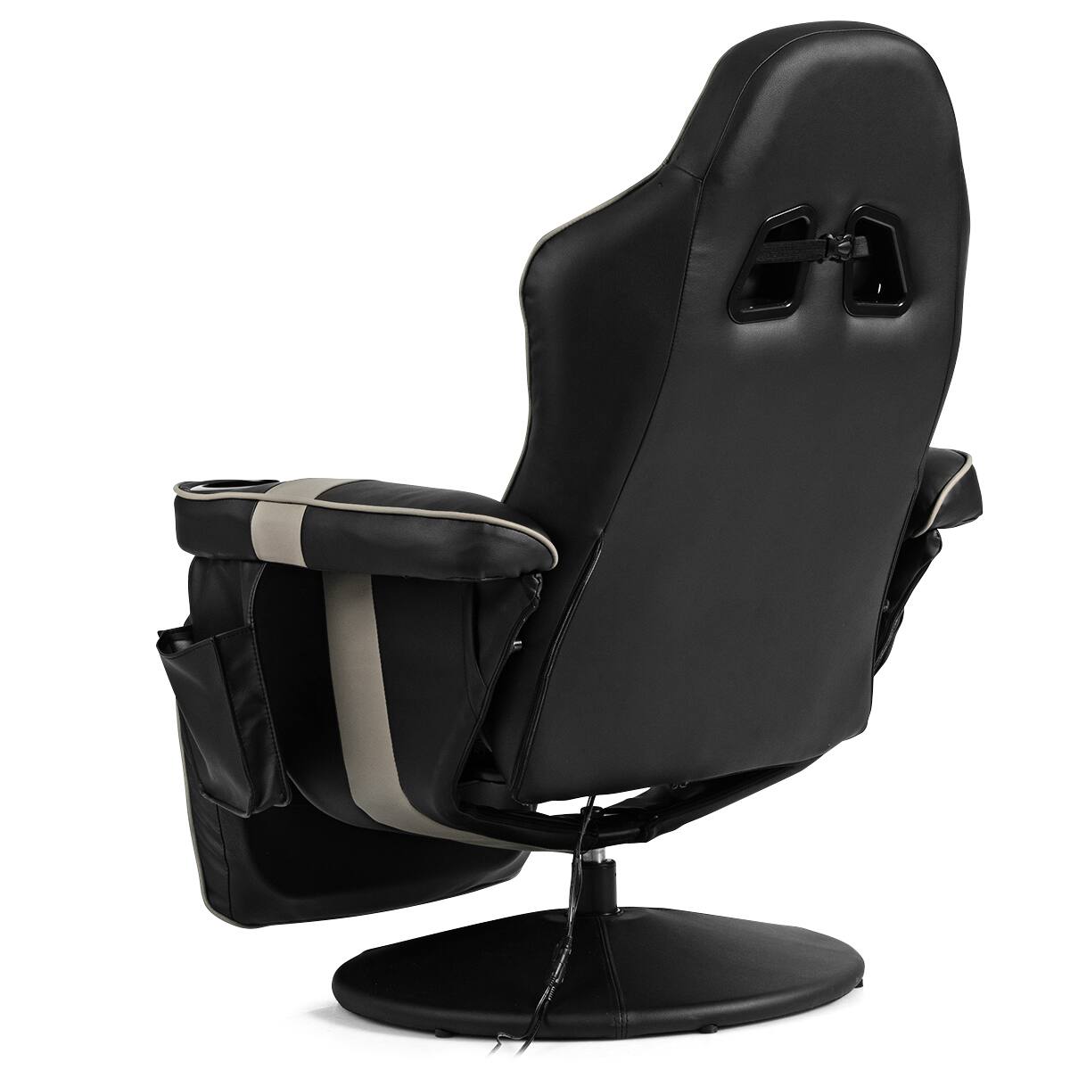 Alt View 19. Costway - Massage Swivel Gaming Chair with Recline - Gray + Black.