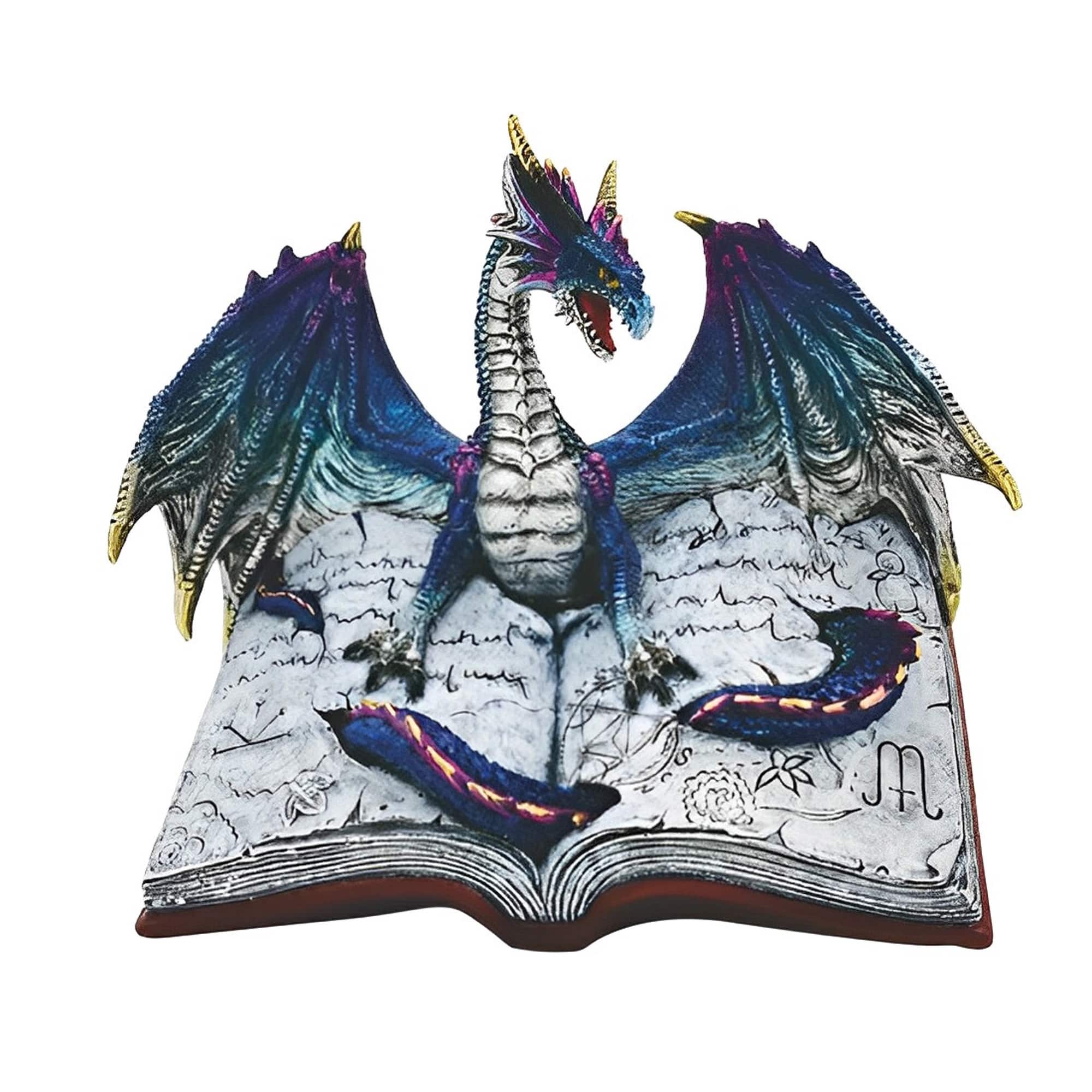 FC Design - 8.75"W Book of Dragon Figurine Statue Office/Computer Desk Tabletop Medieval Gaming Home Decor Gift - Multi-Color