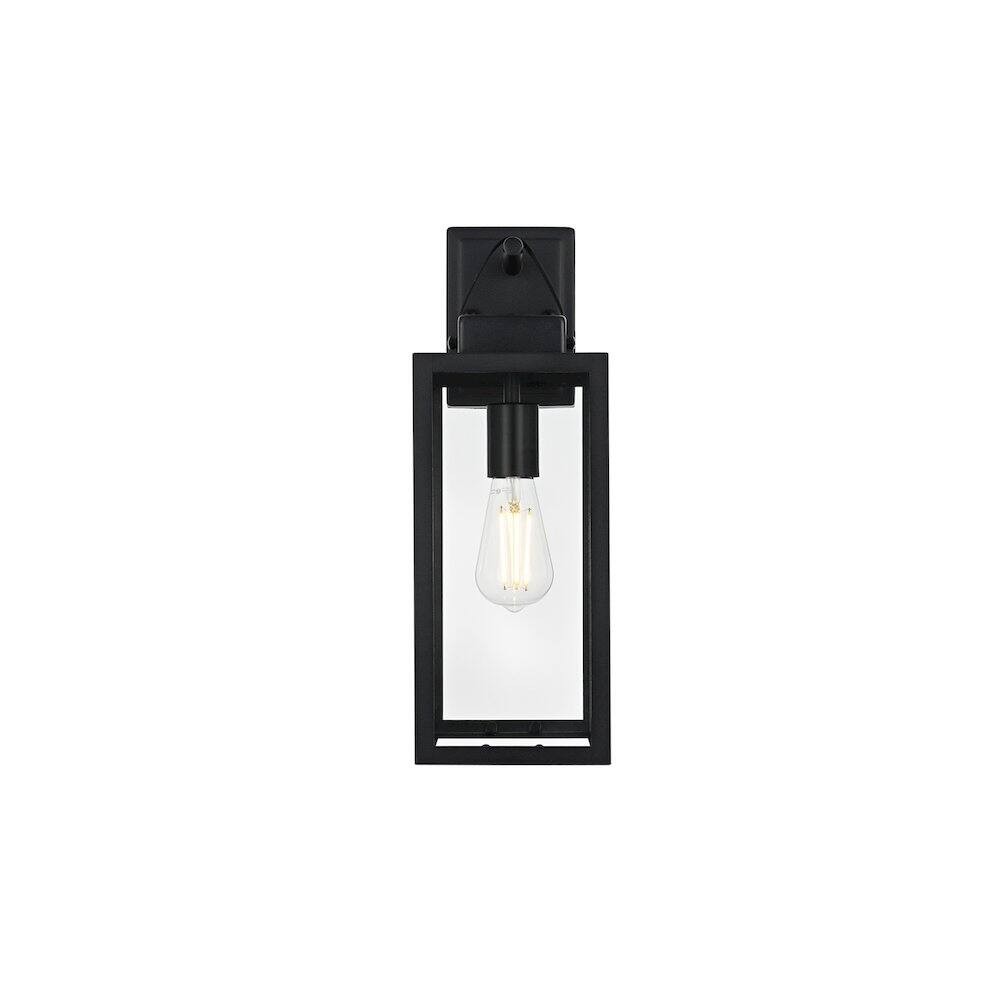 Back. Elegant Lighting - Hilton 7 inch Outdoor Pendant in Black - Black.