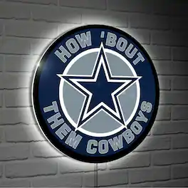 Evergreen Enterprises - Dallas Cowboys 23" LED Retro Logo Round Wall Sign - Multicolor