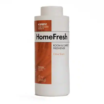 KIRBY HOME CLEANING PRODUCTS
HomeFresh ROOM & CARPET FRESHENER
Citrus Scent
CAUTION: MAY IRRITATE THE EYES
16 oz (454 g)