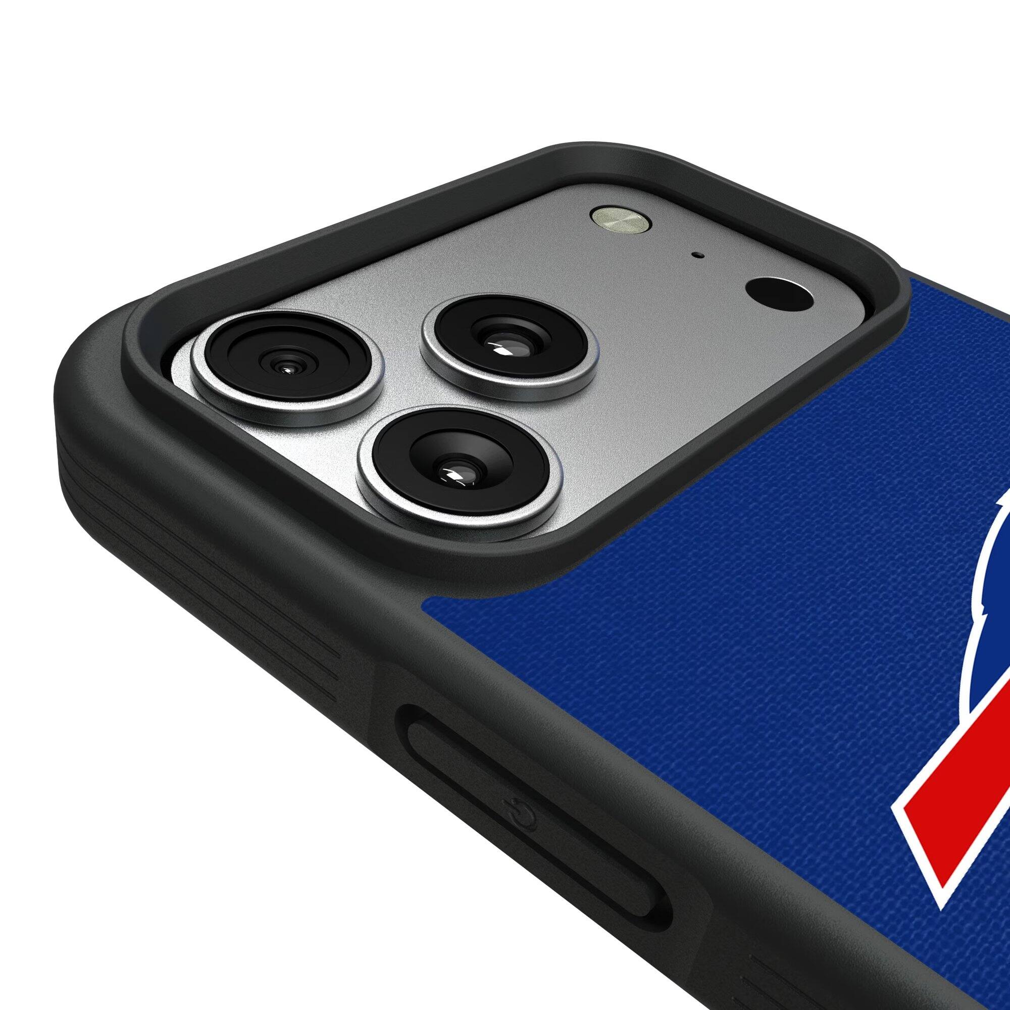 Alt View 2. Keyscaper - Buffalo Bills iPhone Stripe Design Bump Case - 15 Pro Max - Multicolor.