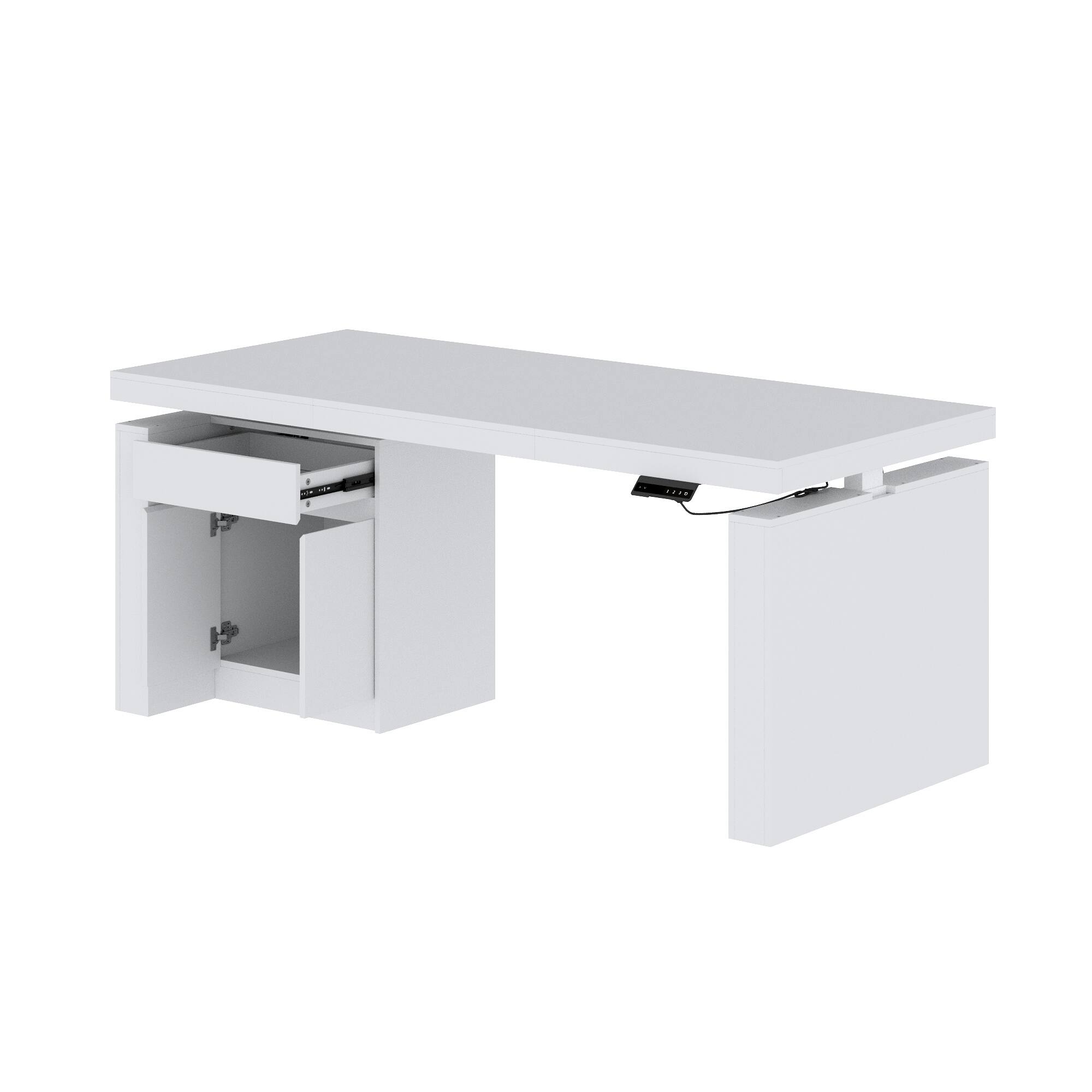 Alt View 10. FUFU & GAGA - Electric Standing Desk with Storage Drawer & Cabinet – 3 Memory Presets, 70.9" Sit Stand Workstation for Home Office - White.