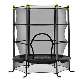 Soozier - 5.3' Trampoline, 64" Indoor Trampoline, Safety Enclosure, Indoor & Outdoor Use - Black