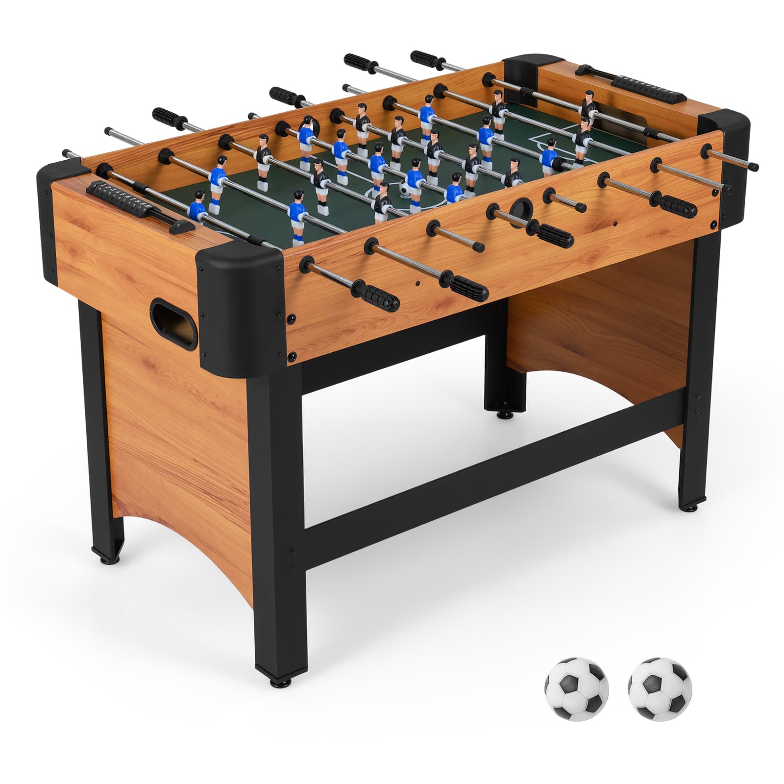 Gymax - 47'' Competition Full Size Soccer Game Table w/22 Players 2 Balls Slide Scorers Natural - Yellow