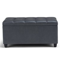 Simpli Home - Sienna Storage Ottoman Bench - Stone Gray - Front_Zoom