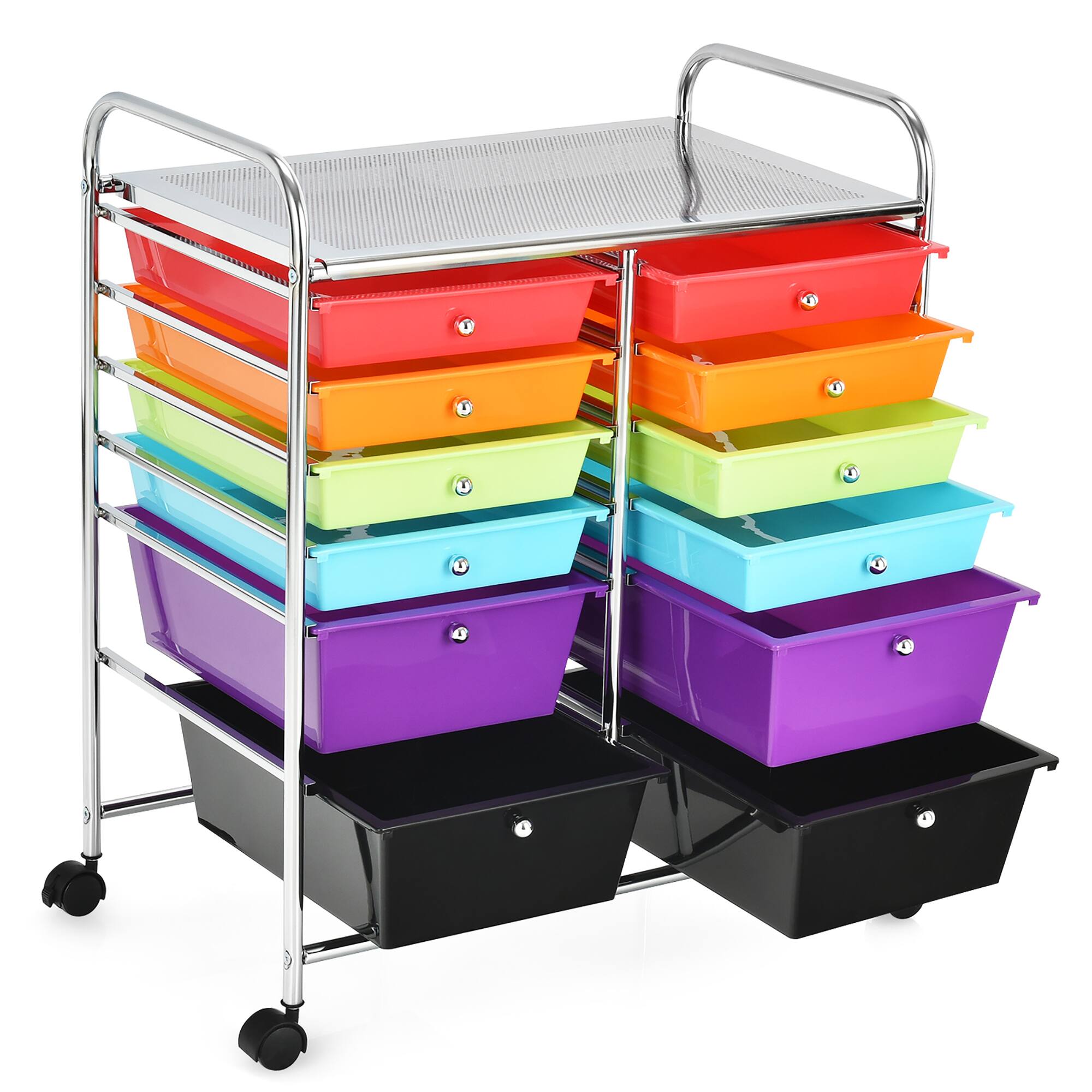Alt View 8. Costway - 12 Drawers Rolling Cart Storage Scrapbook Paper Studio Organizer - Multicolor.