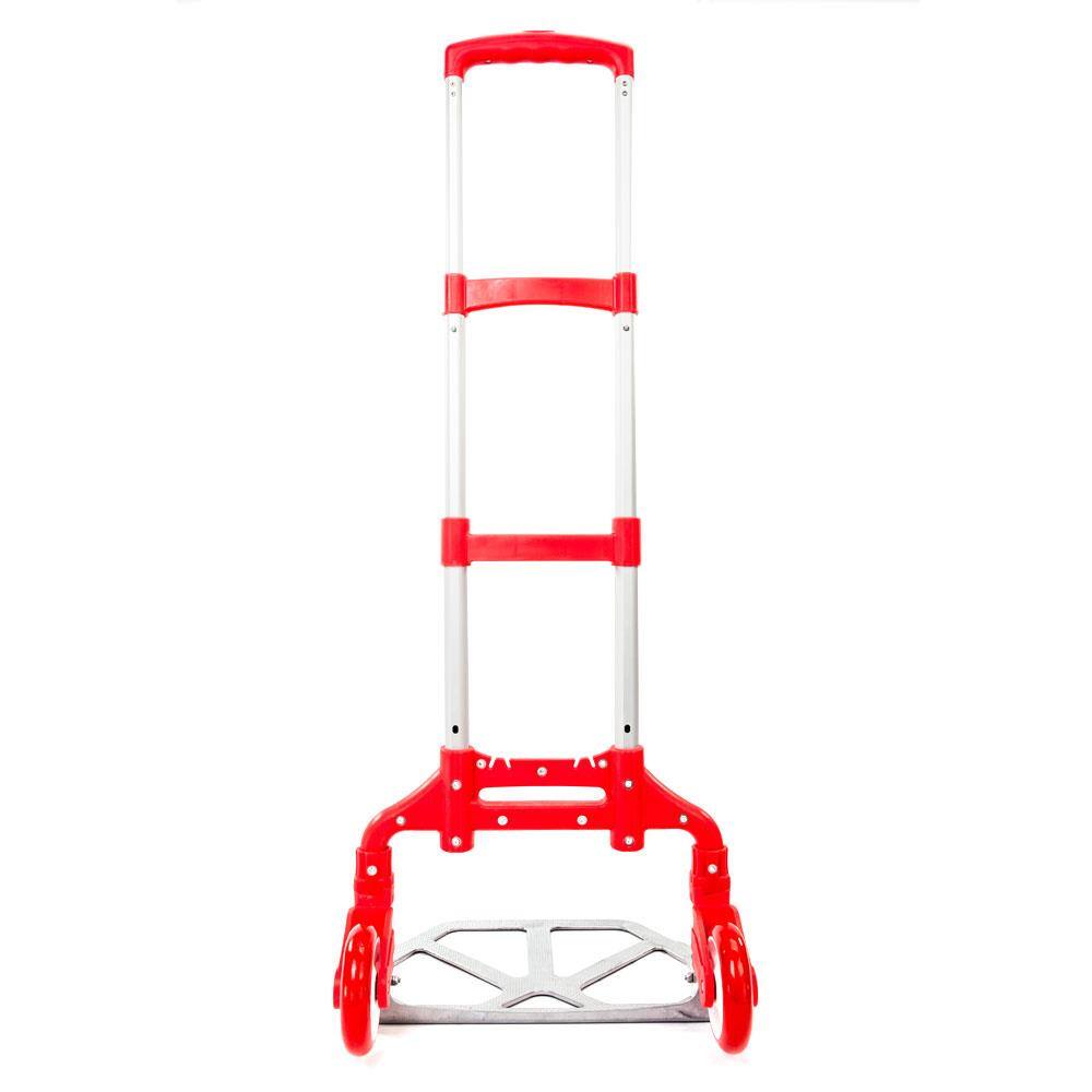 Left. Winado - Portable Aluminum Luggage Cart Folding Dolly Collapsible Trolley Push Hand Truck for Moving Warehouse 165lbs Capacity - Red.