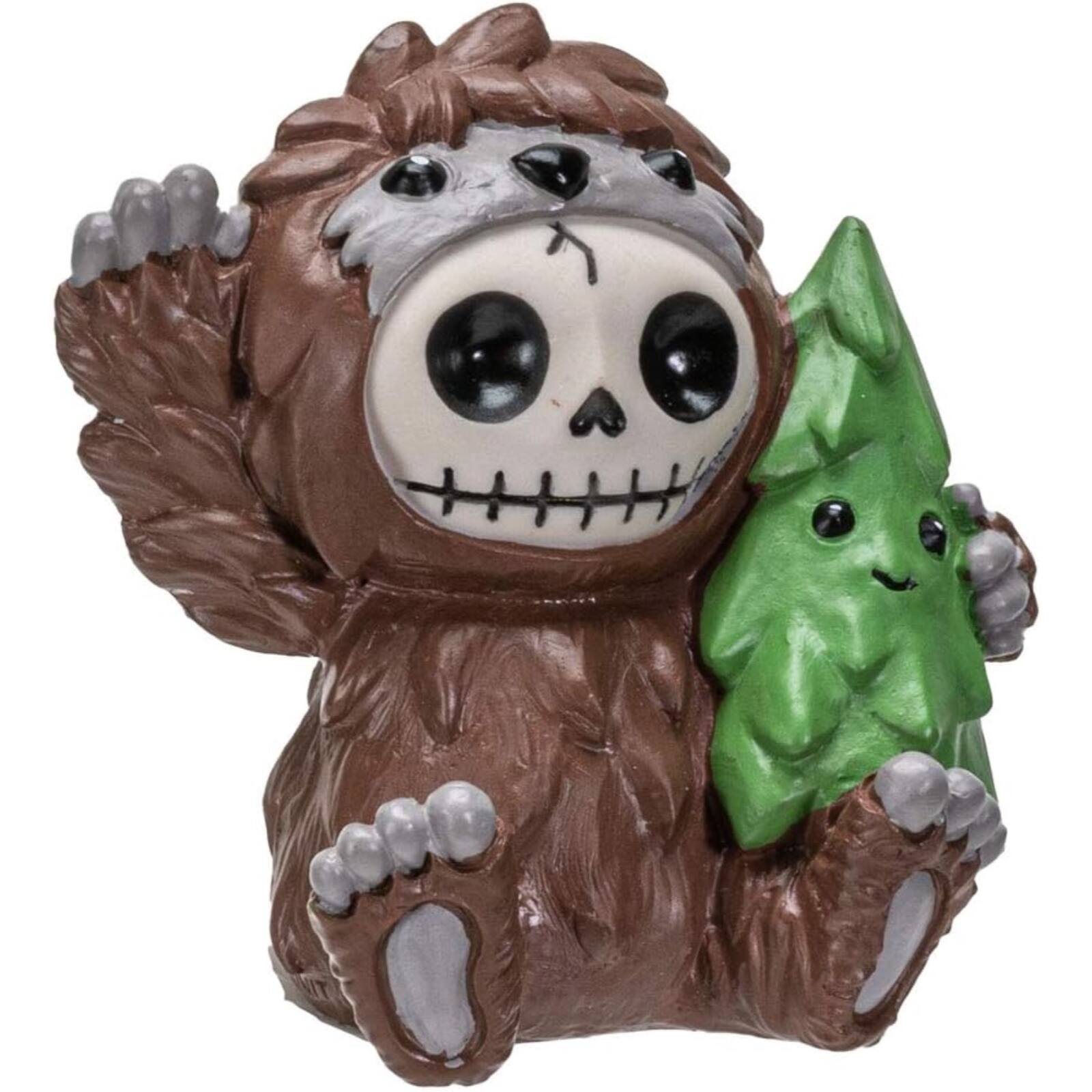 Back. Pacific Trading - Furrybones Bigfoot Skeleton in Sasquatch Costume Figurine 3 inch - Brown.