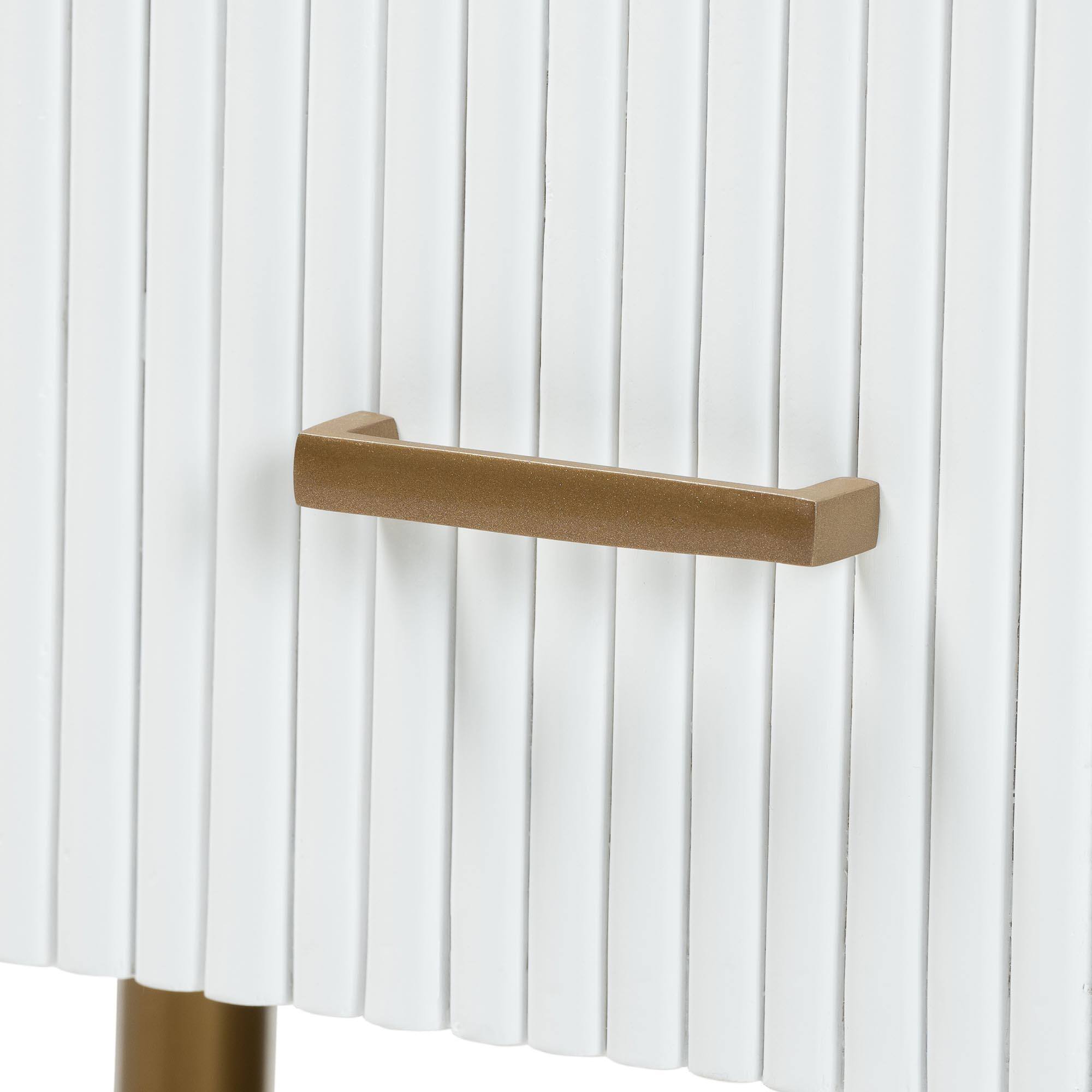 Alt View 2. bali & pari - Beyla Mid-Century Fluted Wood and Gold Metal 3-Drawer Dresser - White/Gold.