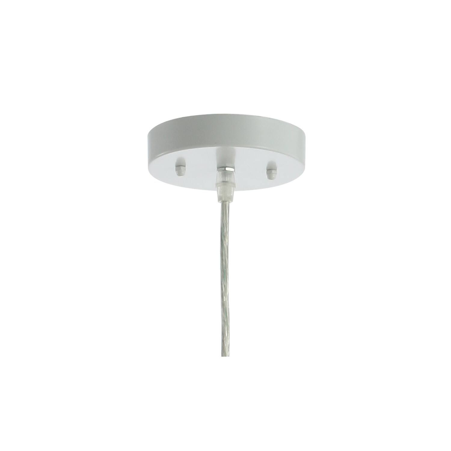 Alt View 5. Jonathan Y - Campana 20" 1-Light Bohemian Modern Woven Rope/Iron LED Pendant, Cream - Cream.