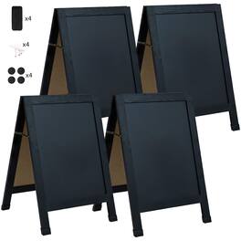 Sunnydaze - 30" x 20" A-Frame Chalkboard with Chalk and Eraser - 4pk - Black