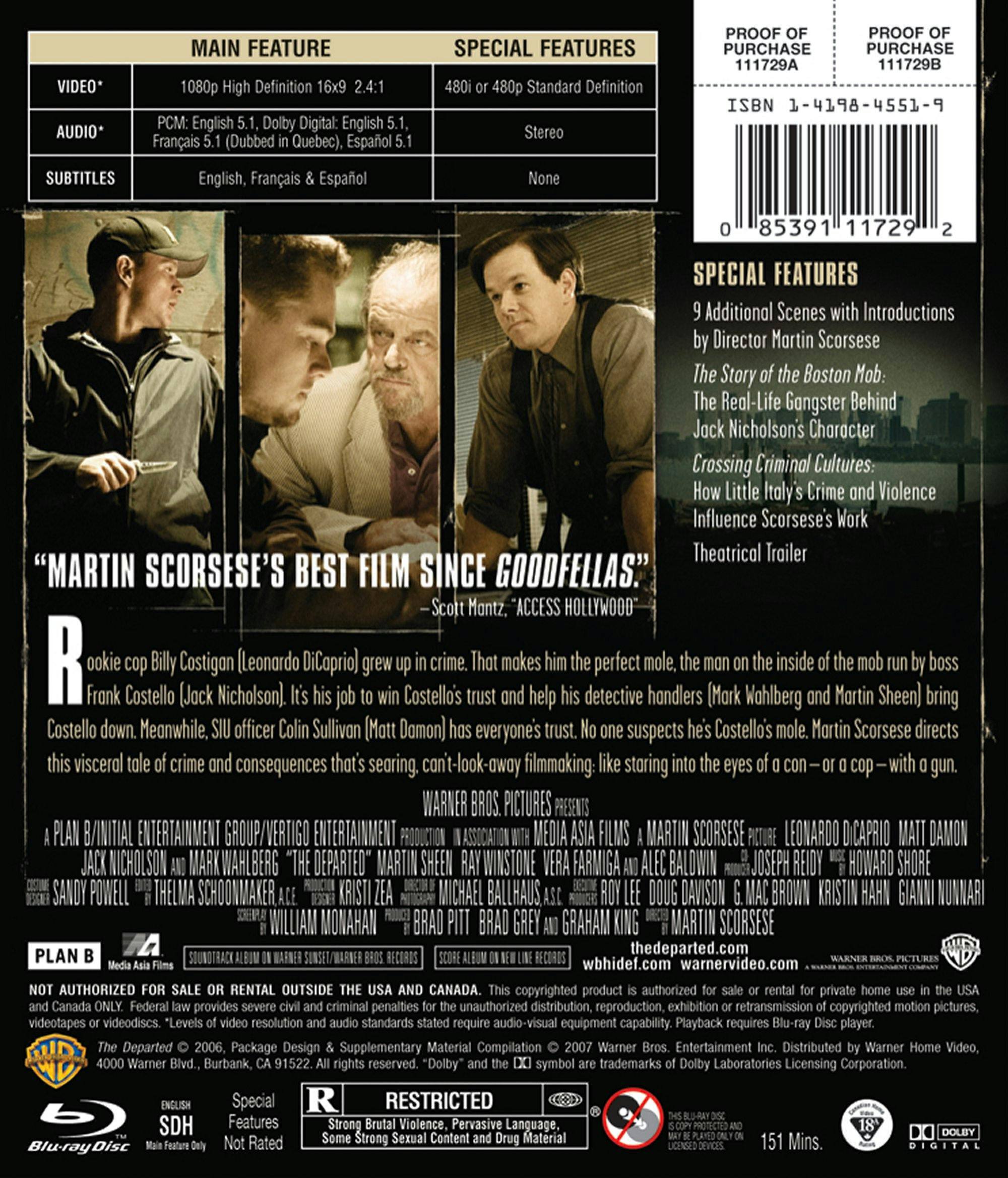 Back. The Departed [Blu-ray].