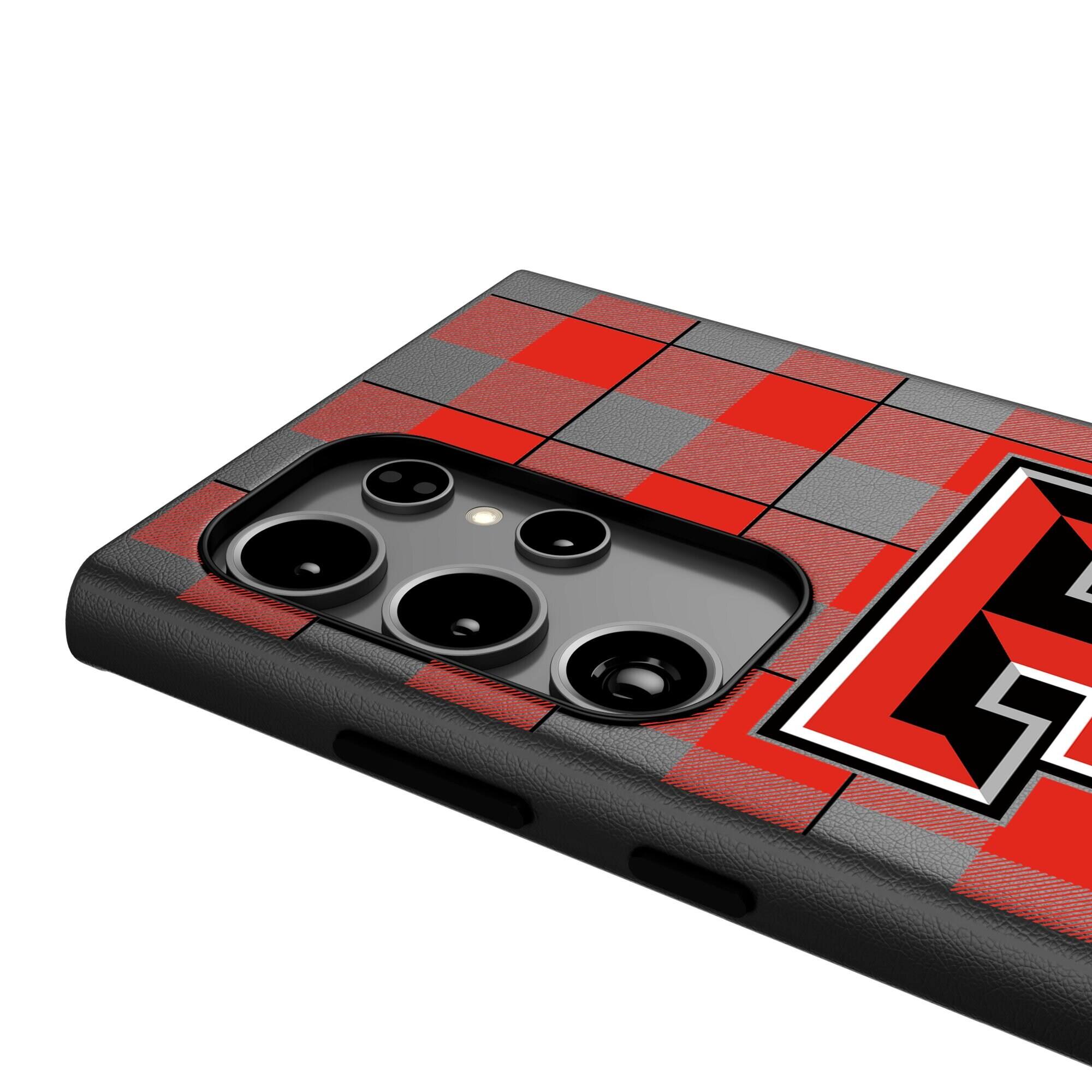 Alt View 3. Keyscaper - Texas Tech Red Raiders Plaid Galaxy Magnetic Bump Case - S25 Ultra - Black.