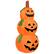 Alt View 19. Costway - 5 Ft Halloween Inflatable 3-Pumpkin Stack Blow Up Pumpkin Ghost Yard Decoration - Orange.