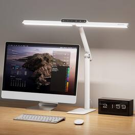 FINEAK - Eye-Caring LED Architect Desk Lamp with Ultra-Wide Lighting - White Base