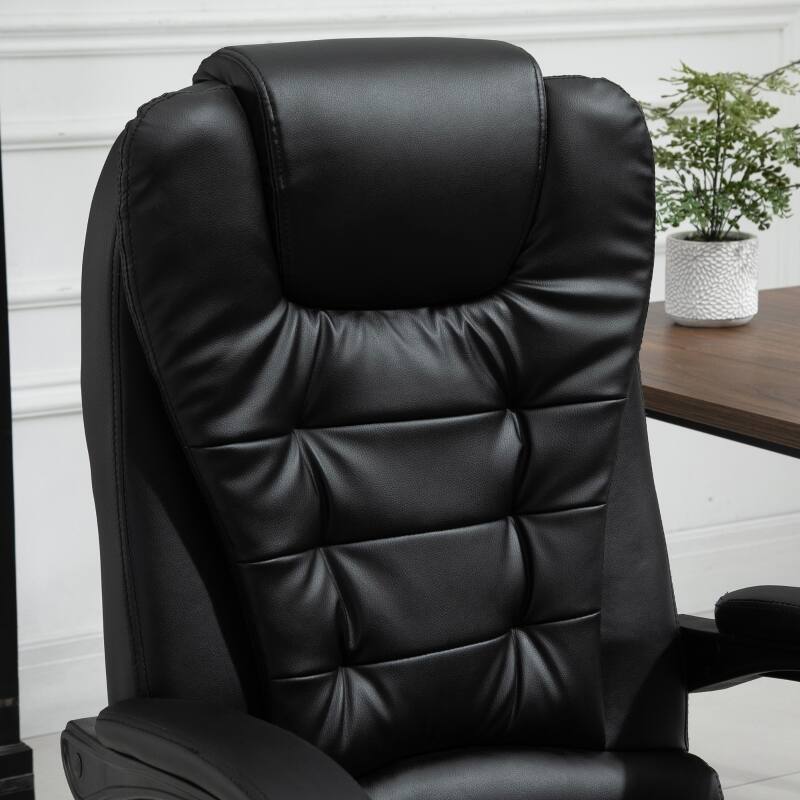 Angle. Anysun - 7-Point Vibrating Massage High-Back Executive Recliner with Lumbar Support and Footrest - Black.