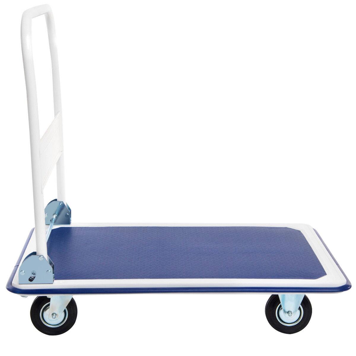 Alt View 15. Costway - 330lbs Platform Cart Dolly Foldable - Blue.