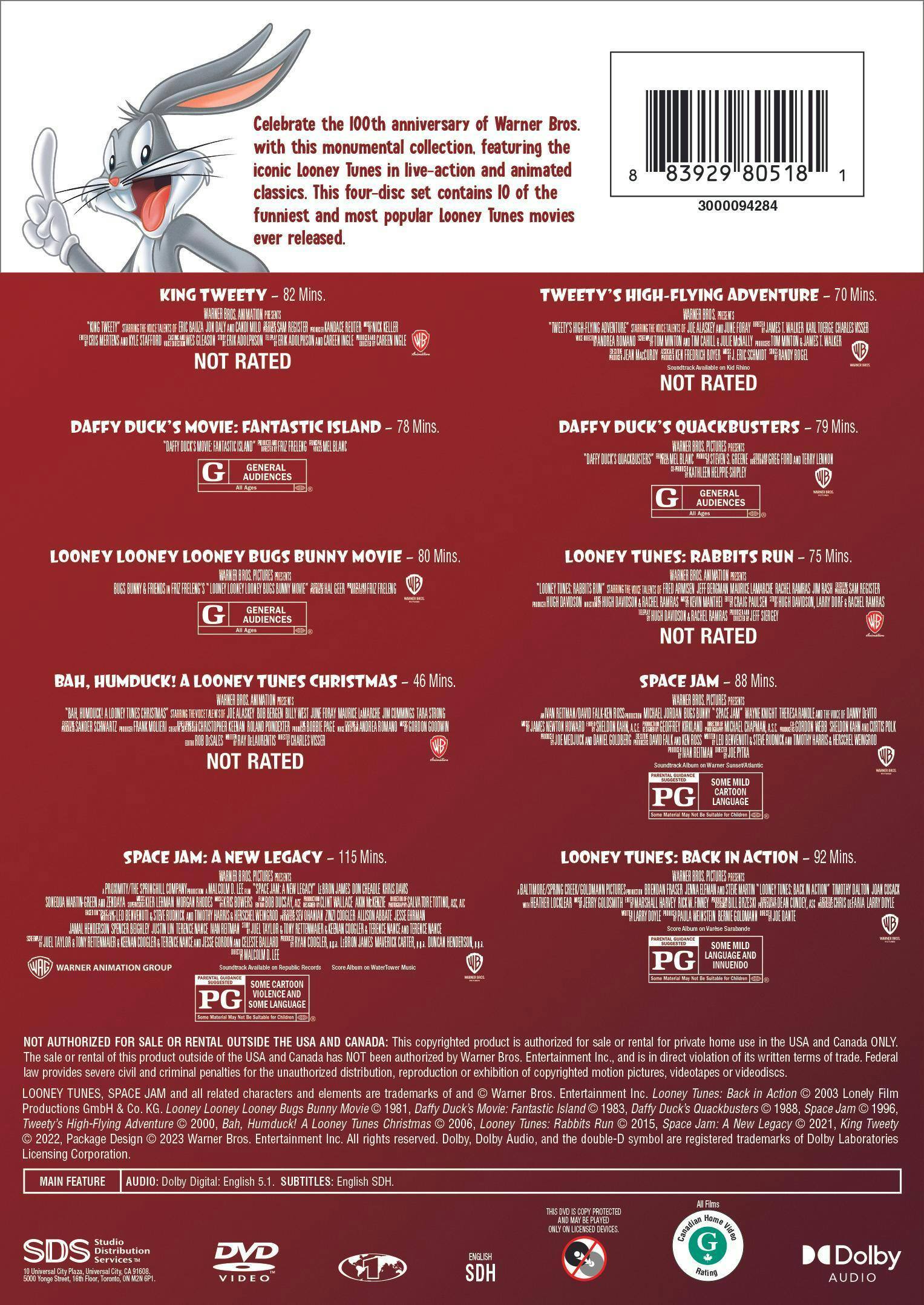 Back. Best of WB 100th: Looney Tunes 10-film Collection (Box Set) [DVD].