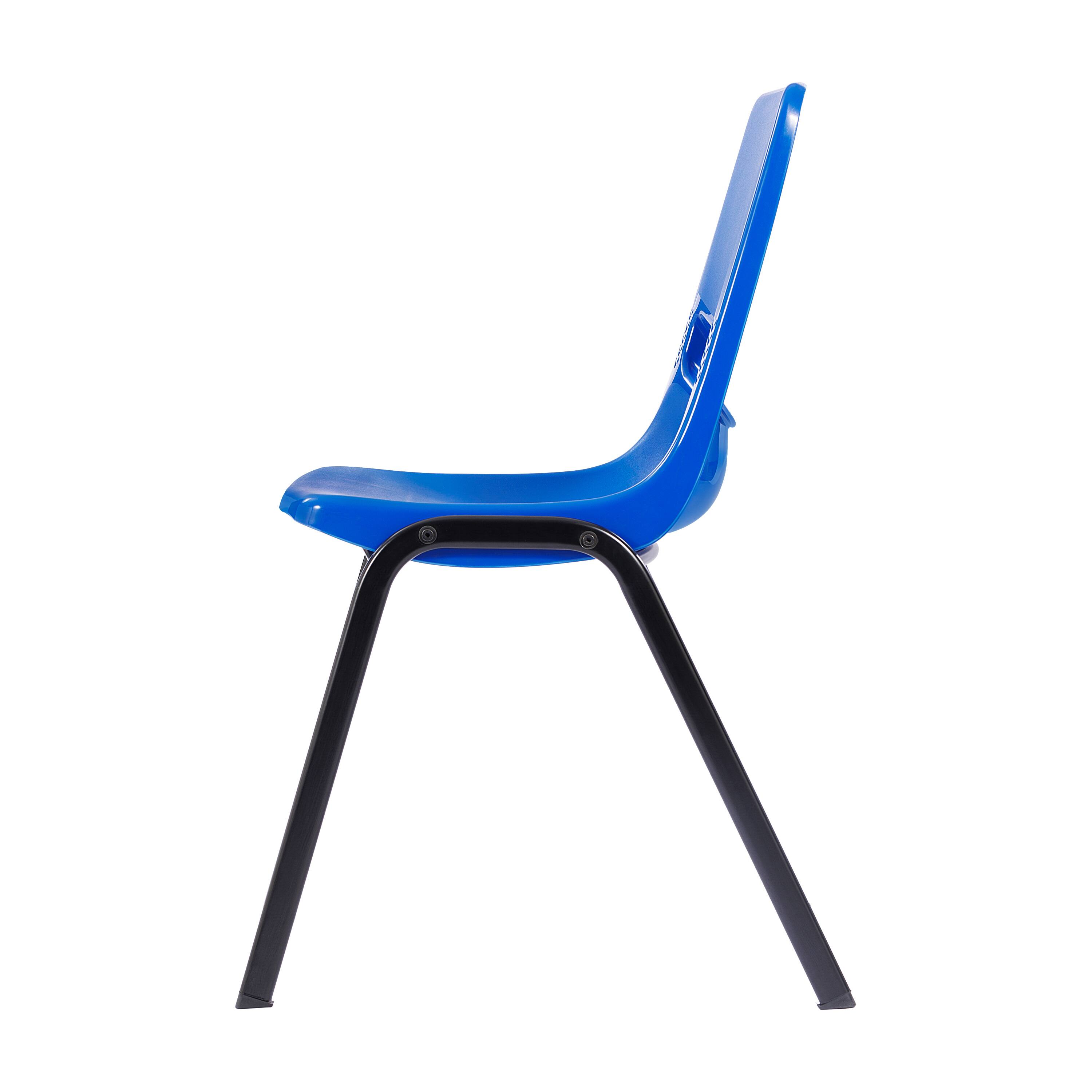Alt View 9. Emma + Oliver - Jacobs Desk/Chair Set with Metal Open Front Storage Box, Desktop, Metal Frame and Stackable Flex Comfort Classroom Chair - Maple Top/Navy Chair.