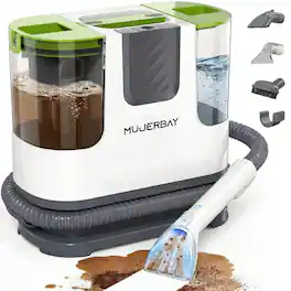 Mujerbay - 12Kpa Upholstery Carpet Cleaner, Portable Spot Cleaner with Wheels & Handle, Cleaner Couch - Green