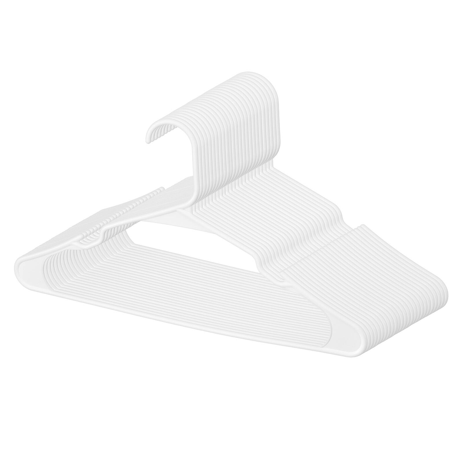 Alt View 5. VEVOR - Hangers, 0.2 in Ultra-Thin, 50 Pack White Plastic Hangers with Stable Triangular Top Structure & Wider Notch Design - White.