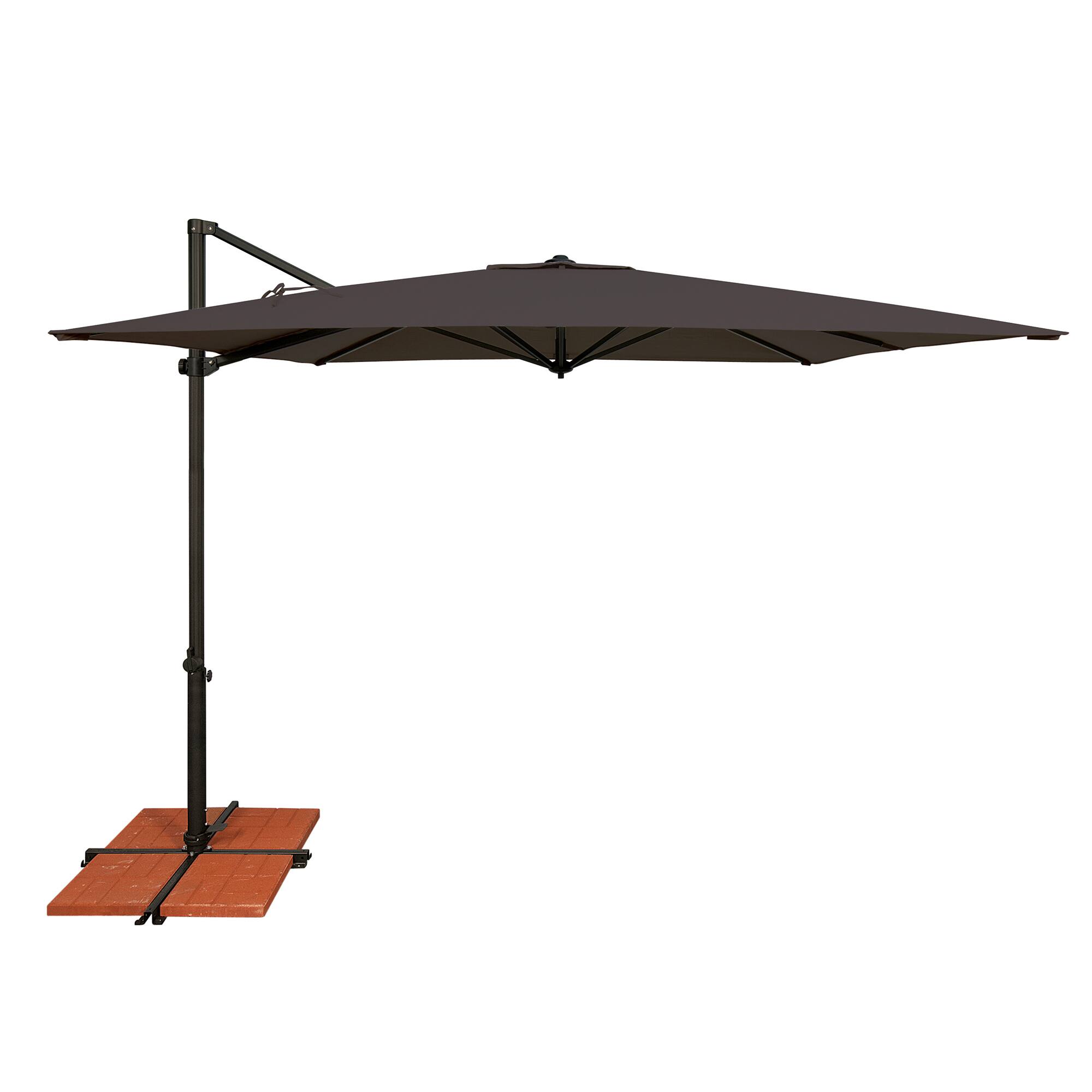 Front. Mondawe - 8.6' Square Cantilever Patio Umbrella Black Frame with Cross Bar Stand - Black.
