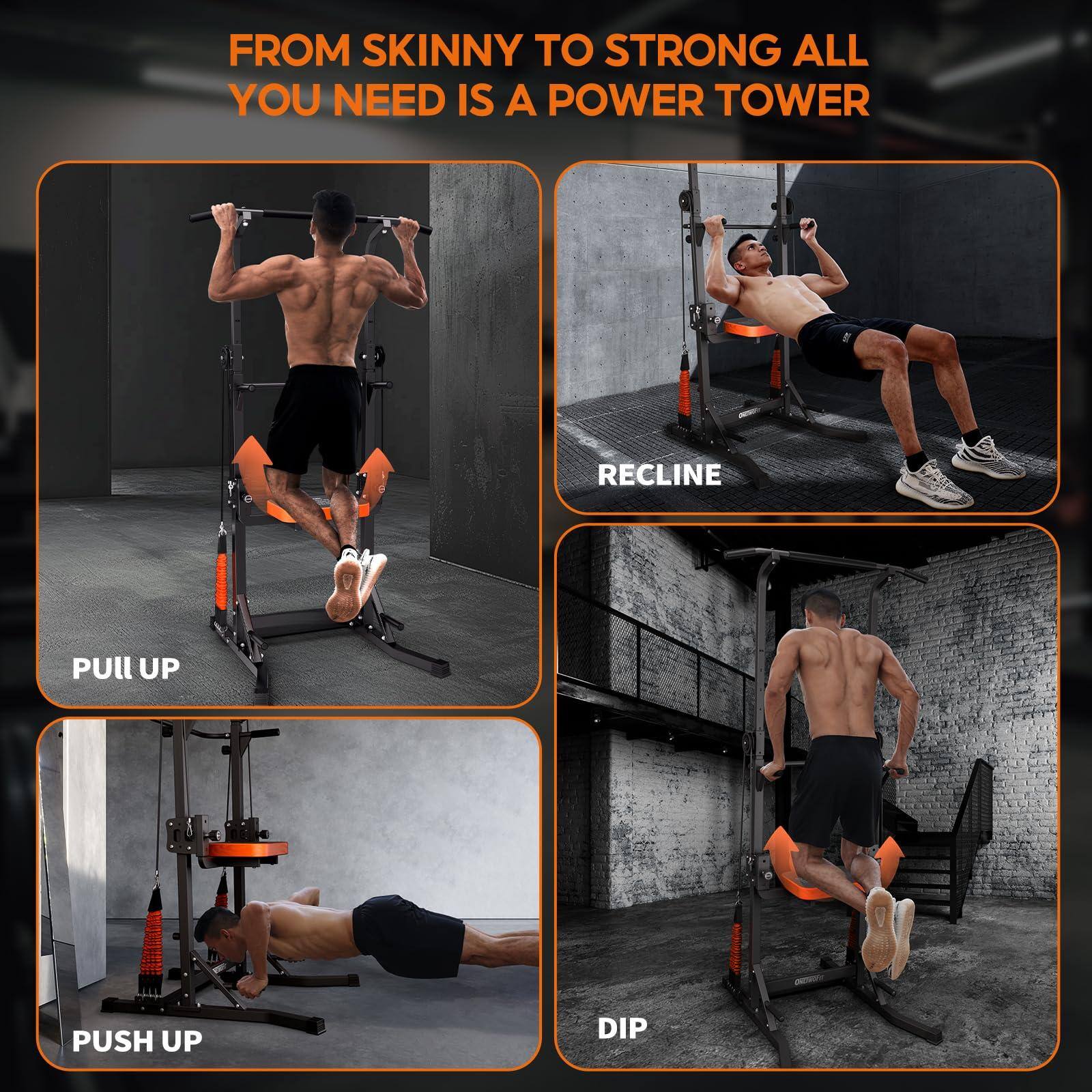 FROM SKINNY TO STRONG ALL YOU NEED IS A POWER TOWER

PULL UP

RECLINE

PUSH UP

DIP