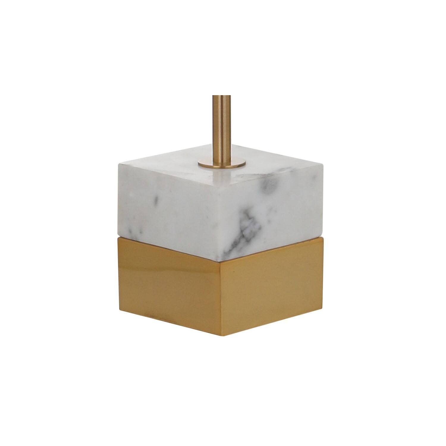 Alt View 3. Jonathan Y - Iva 56.5" Adjustable Brass Library LED Floor Lamp, Brass Gold/Carrara Marble - Brass Gold.