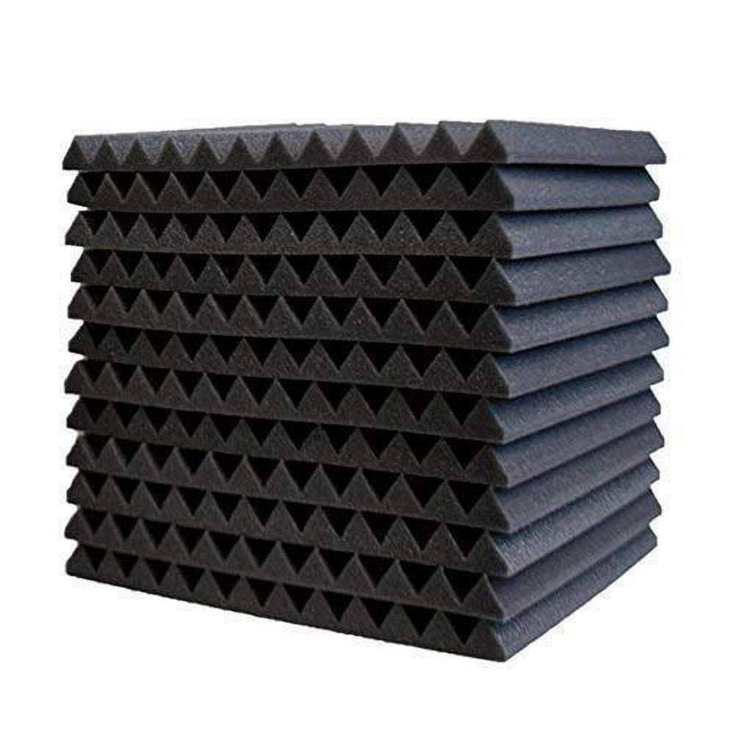 Angle. Stock Preferred - 12" x 12" x 1" Acoustic Foam Panels-12Packs - Black.