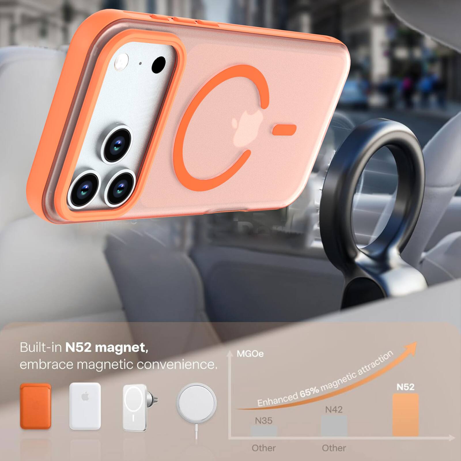 Built-in N52 magnet, embrace magnetic convenience. Enhanced 65% magnetic attraction. N52 N42 N35 Other Other