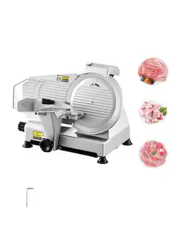 Glintex - Commercial Meat Slicer 180W 10 Inch 65Mn Blade Adjustable Frozen Meat Cutters & Slicers for Kitchen Use