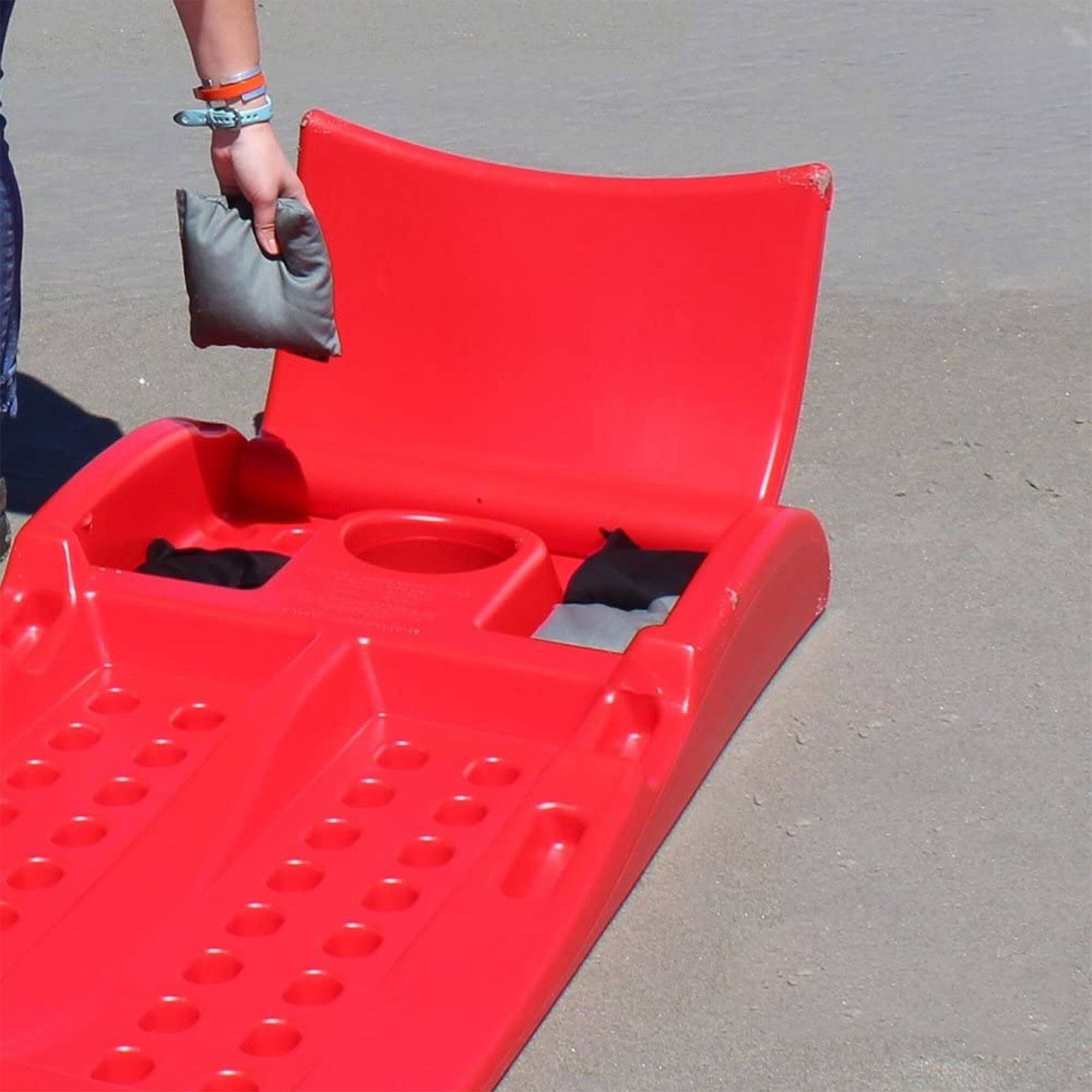 Alt View 3. Driveway Games - Driveway Games All Weather Indoor/Outdoor Corntoss Bean Bag Cornhole Game, Red - Red.