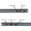 The image shows a laptop with various labels and descriptions. The labels include "Headset Jack," "USB Type-C," "HDMI TM 1.4 port," "USB 3.2 Gen 1," and "0." These labels provide information about the laptop's features and capabilities, such as the presence of a headset jack, USB Type-C ports, and HDMI support. The labels also indicate the laptop's compatibility with USB 3.2 Gen 1 technology and its support for HDMI 1.4.
