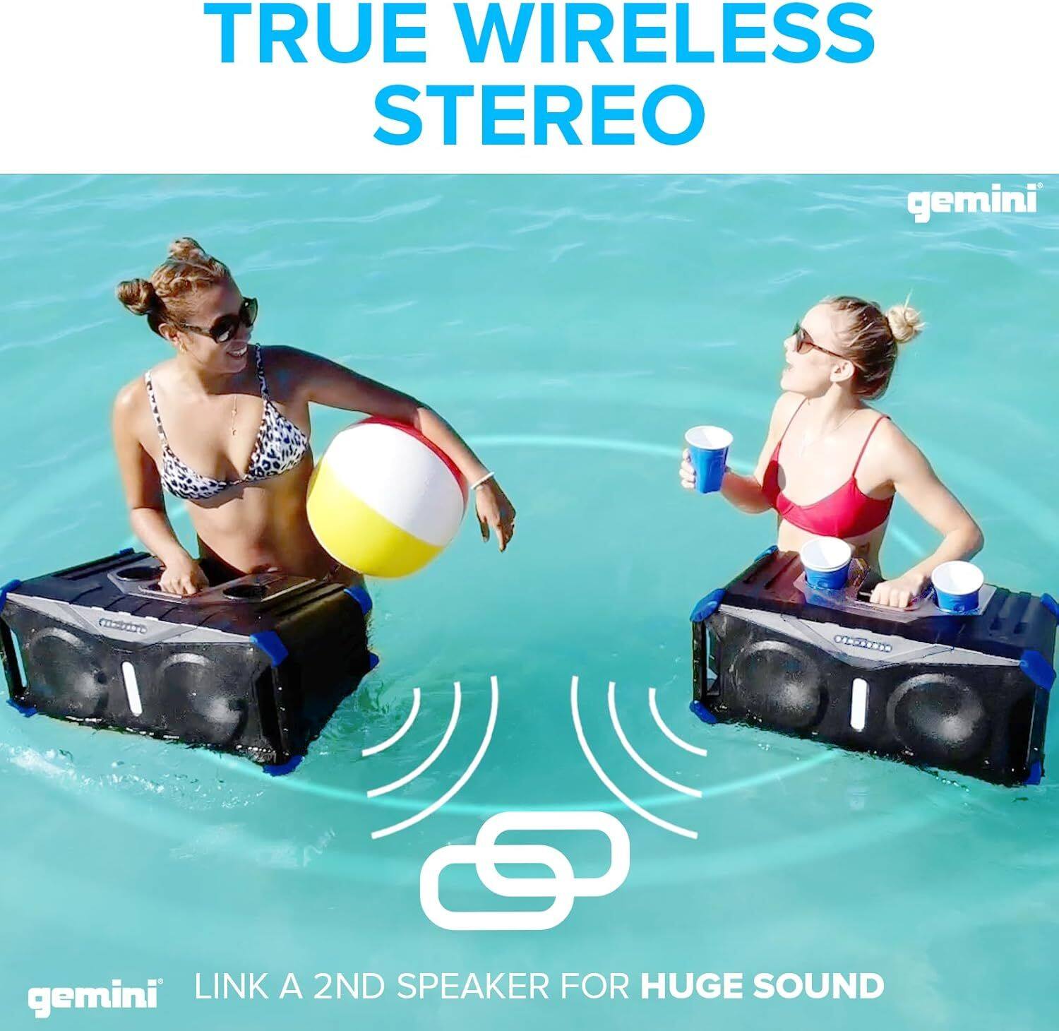 TRUE WIRELESS STEREO  
gemini  
LINK A 2ND SPEAKER FOR HUGE SOUND