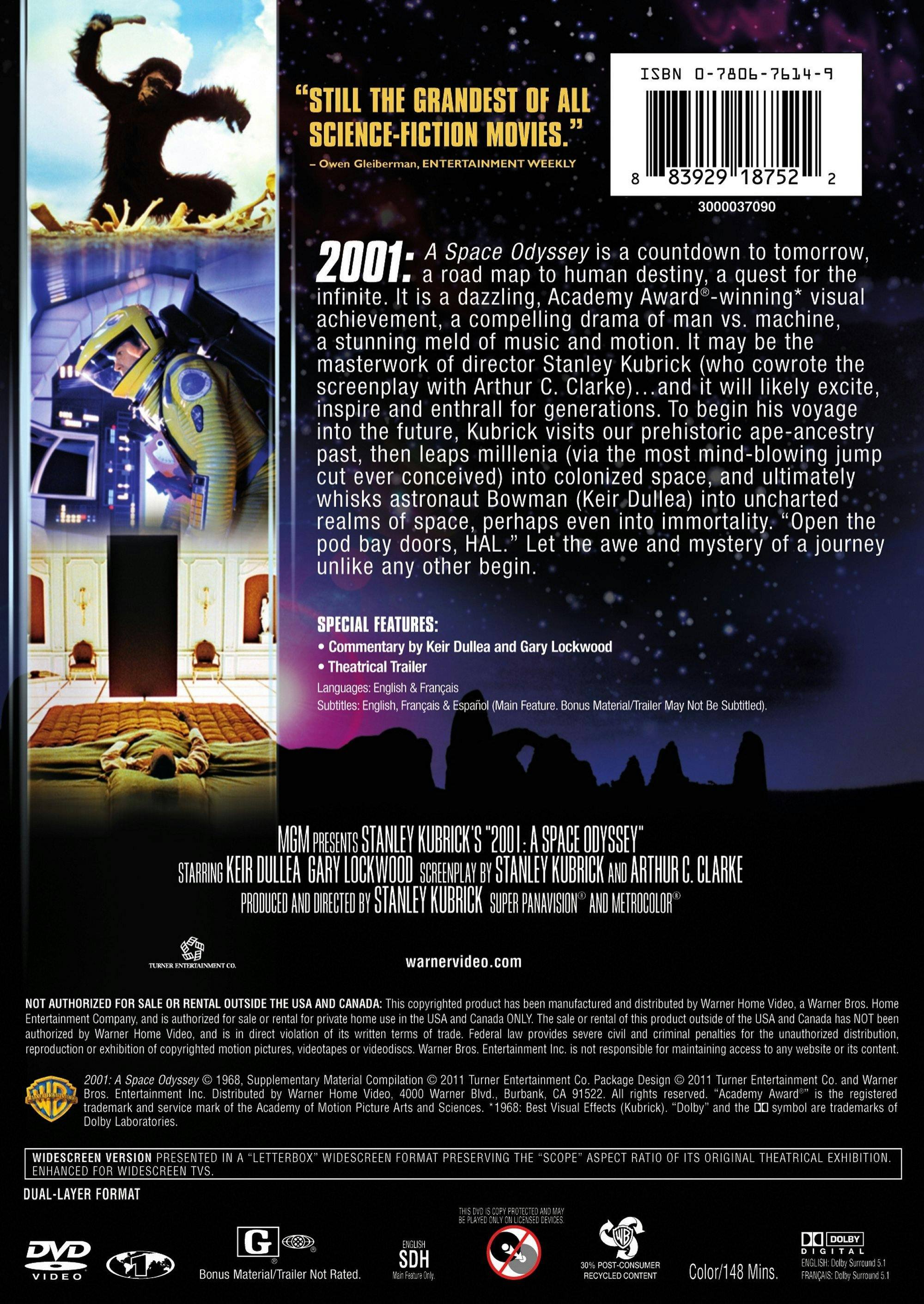 Angle. 2001 - A Space Odyssey (DVD New Packaging) [DVD].