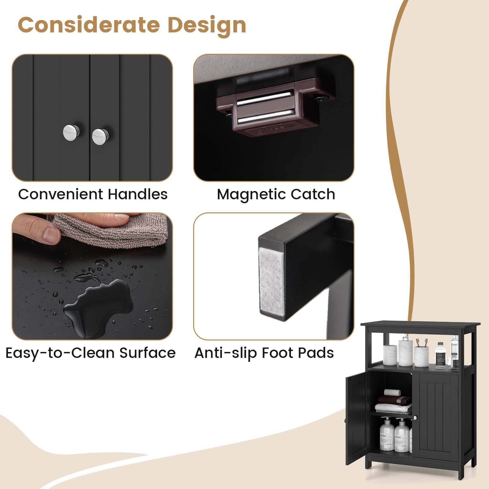 Considerate Design Convenient Handles Magnetic Catch Easy-to-Clean Clean Surface Anti-slip Foot Pads