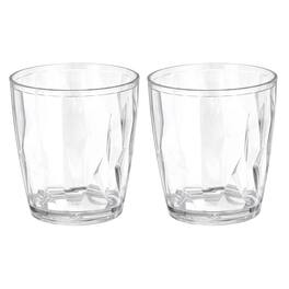 Unique Bargains - 2pcs Plastic Drinking Glasses, 10.48oz Unbreakable Reusable Stackable Water Tumblers for Home Office - Transparent