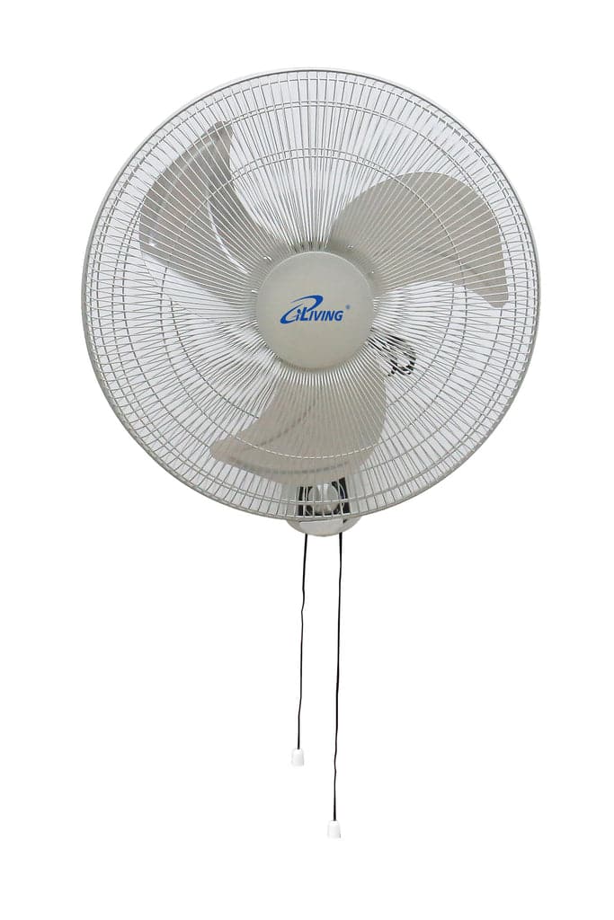 iLIVING - 18" Oscillating Wall Mount Fan, 3-Speed, Adjustable Tilt, 1650 CFM, Metal Blade & Grille, for Home, Gym, Office - Gray