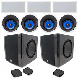 Legrand - 5000 Series 7.1 Home Theater Bundle includes 3 LCR In Wall, 4 In Celling Speakers and a Niles Power Subwoofer - Multicolored