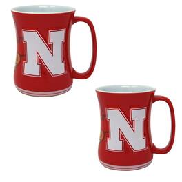 Indigo Falls - Nebraska Huskers 16oz. Sculpted Barista Mug Two-Pack - White