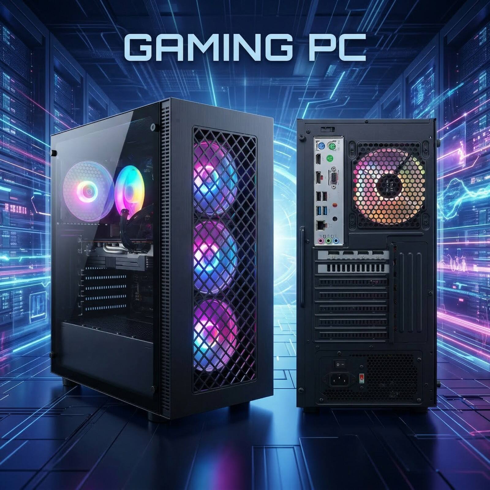 Left. STGAubron - STGAubron Gaming PC Computer Desktop, Intel Core I7 8th Gen up to 4.1Ghz, Radeon RX 5700 8G, 16G DDR4, 512G SSD, Win11H - Black.