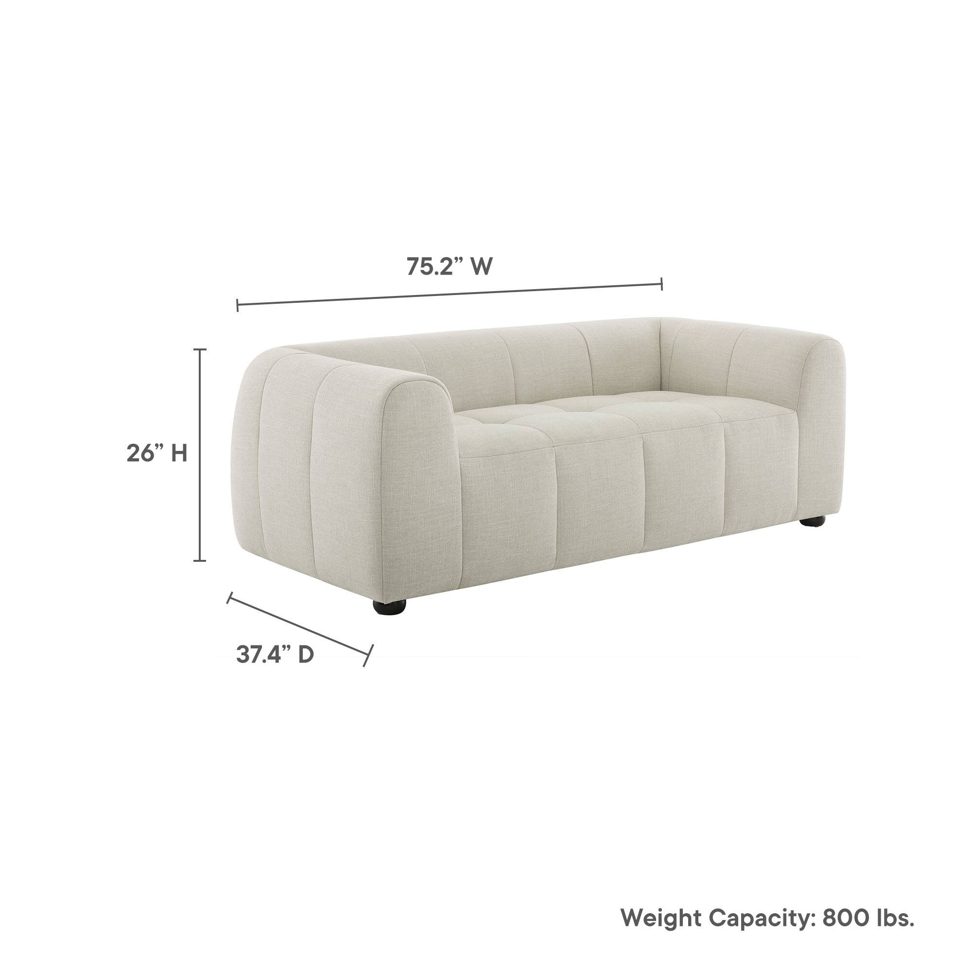 75.2" W x 26" H x 37.4" D  
Weight Capacity: 800 lbs.