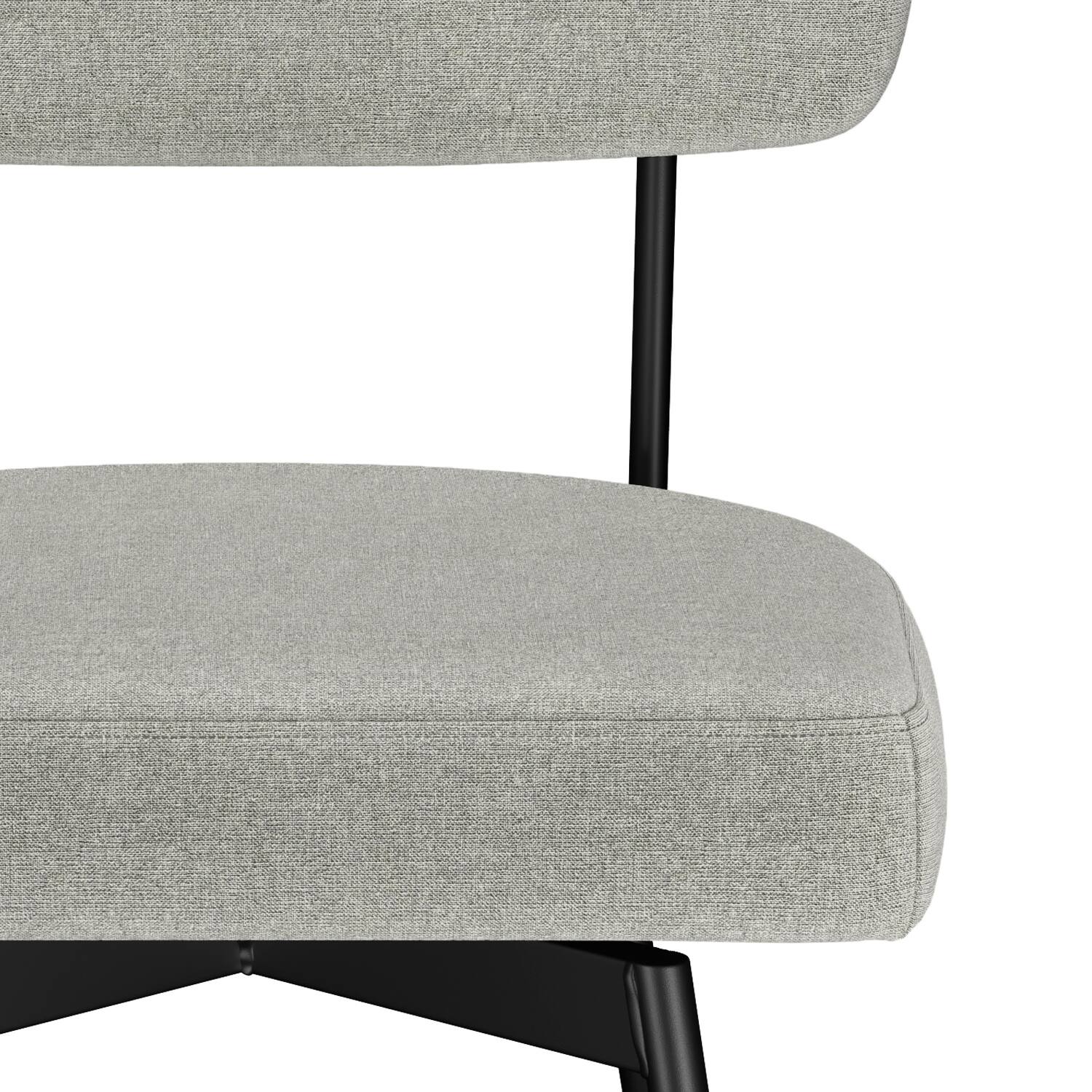 Alt View 2. Simpli Home - Giselle Contemporary Modern Swivel Counter Height Stool (Set of 2) in Light Grey  Polyester Linen - Light Grey.